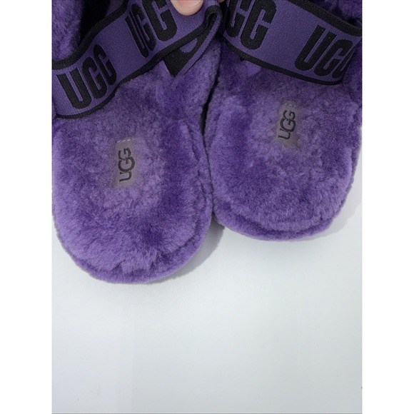 UGG Fluff Yeah  Women's Size 9  Slippers Purple Sandals Fluffy Soft - Picture 7 of 10